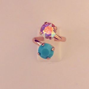 Aurora Borealis + Turquoise Rose Gold Crystal Ring